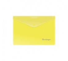 Папка-конверт А5 на кнопке 180 мкм желтая, арт. OBk_05005