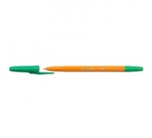 Ручка шариковая, зеленая паста 0,7 мм оранжевый корпус Союз РШ126-04