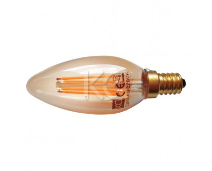 Лампа светодиодная (стекло.VINTAGE) C35-4W-2200K-E14